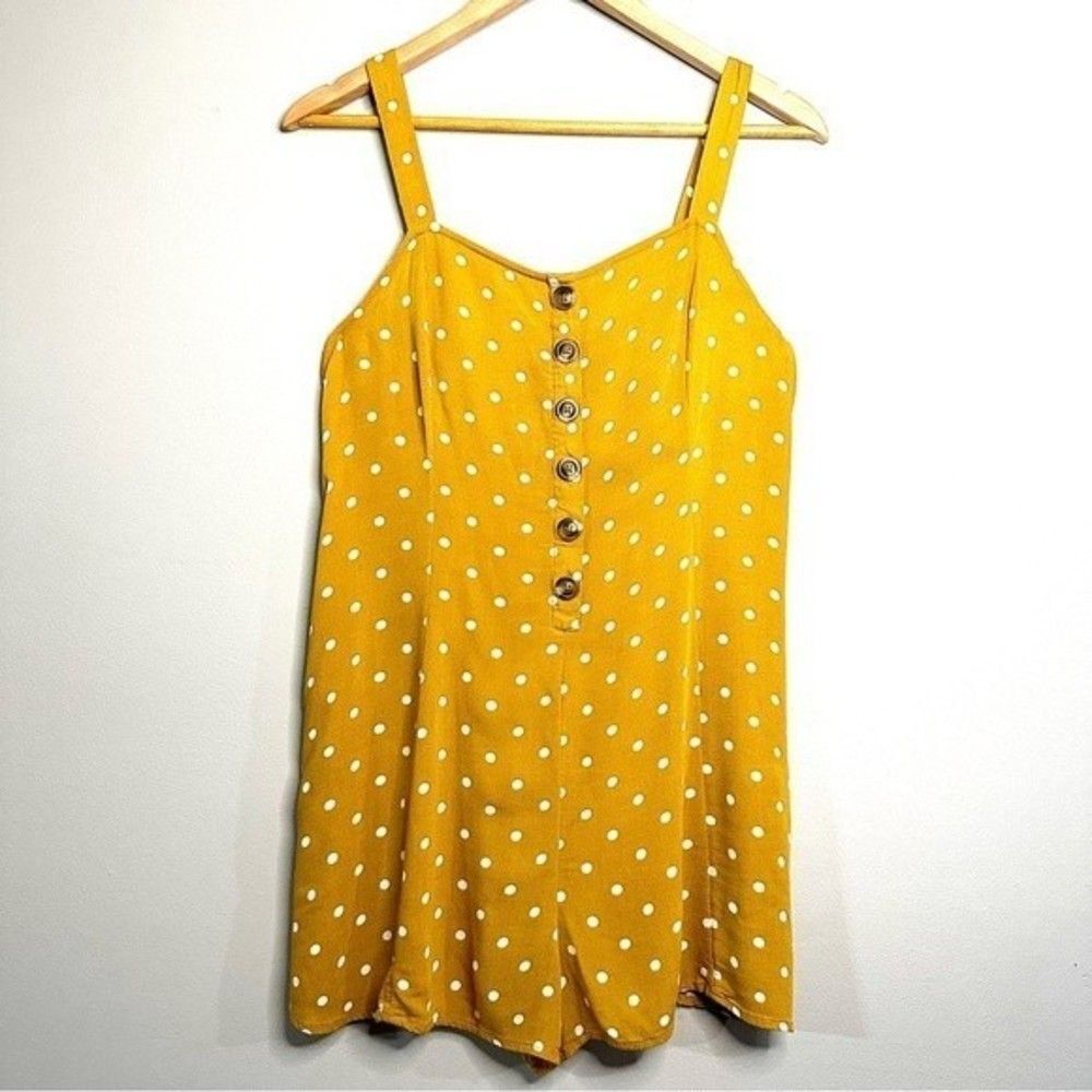 American Eagle Outfitters Women’s Medium yellow & white polka dot jumper 243B5